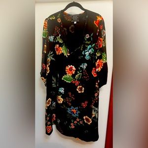 Johnny Was silk black dress.